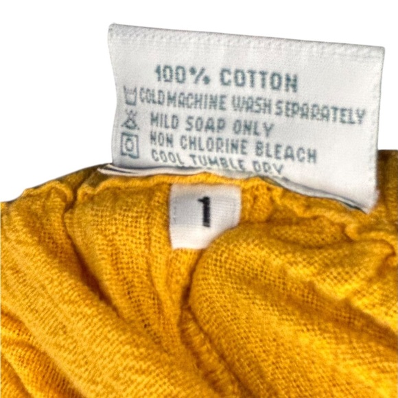 Oh My Gauze! Cloud Pant Size 1 Mustard Yellow Cropped Lightweight Lagenlook Boho - Picture 3 of 8